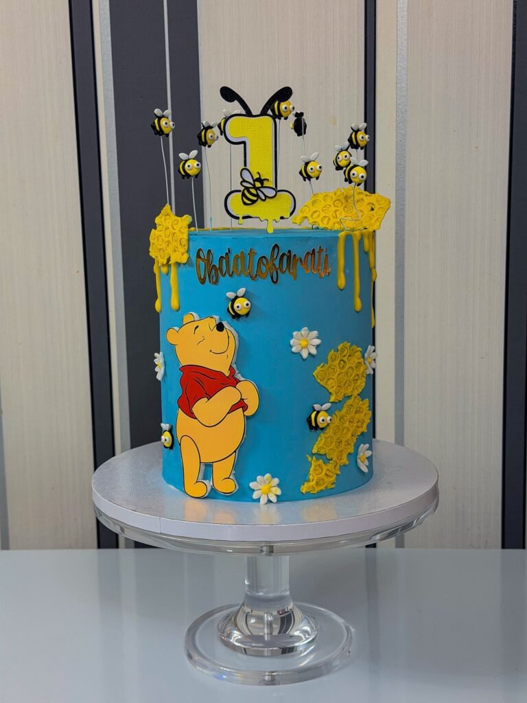 Winnie the Pooh Honey Bee 1st Birthday Cake