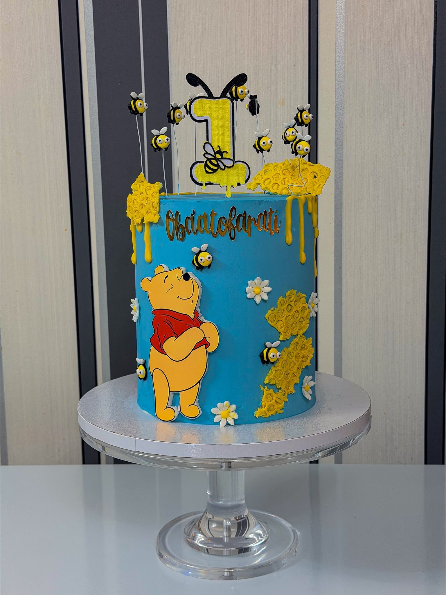 Winnie the Pooh Honey Bee 1st Birthday Cake