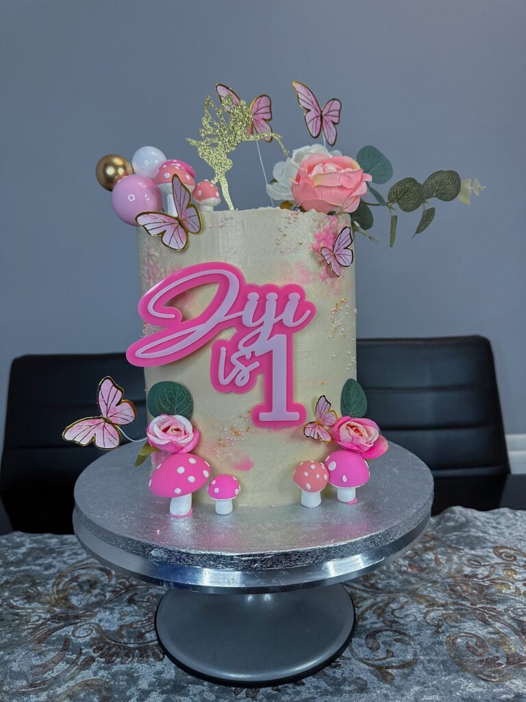 Enchanted Fairy Garden 1st Birthday Cake