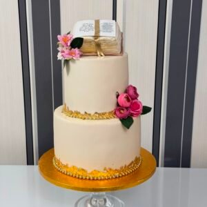 Golden Blessing Bible Wedding Cake