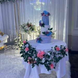 Lavender Marble Garden Wedding Cake