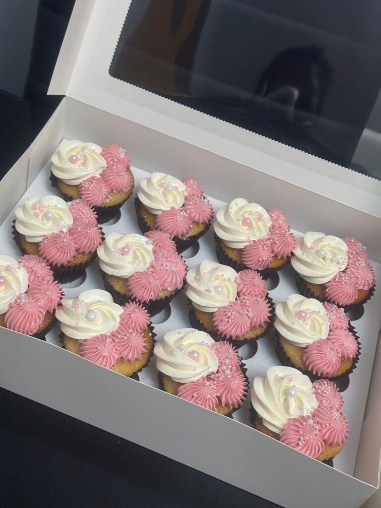 Blush Pink & Ivory Pearl Cupcakes