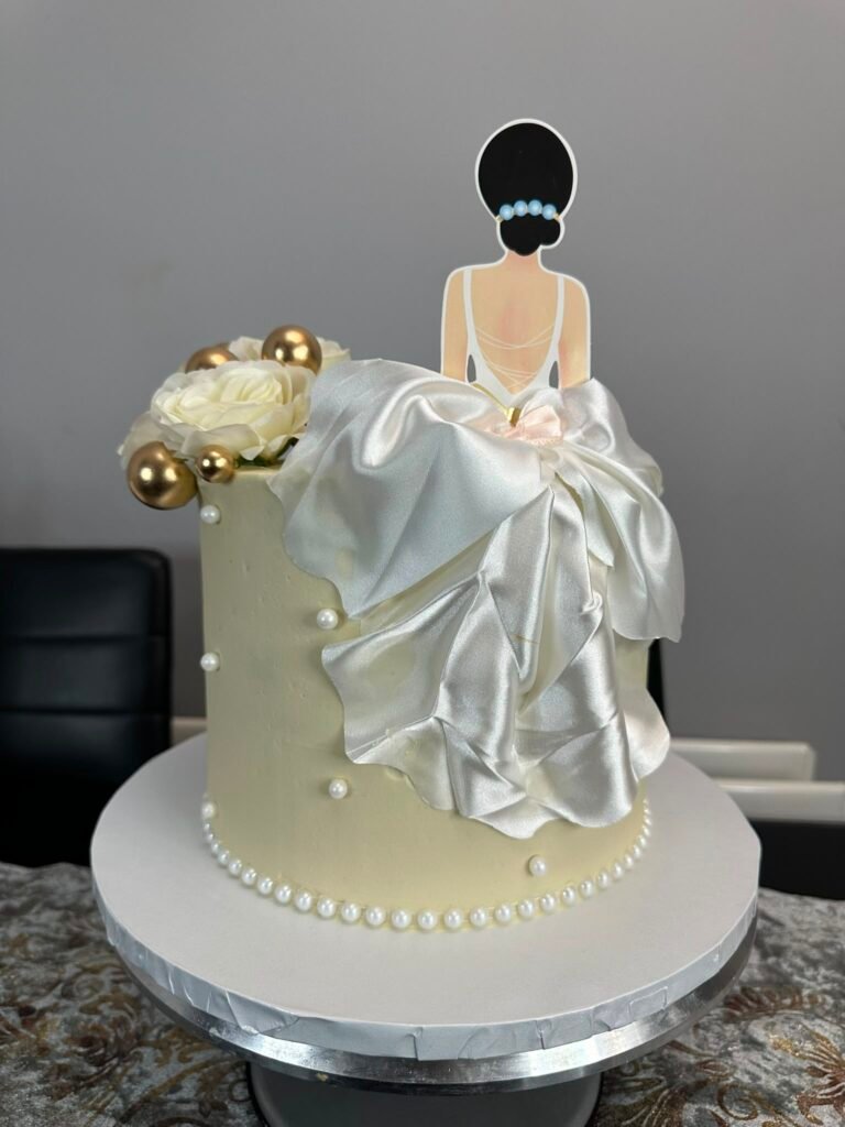 Bridal Satin Gown Cake